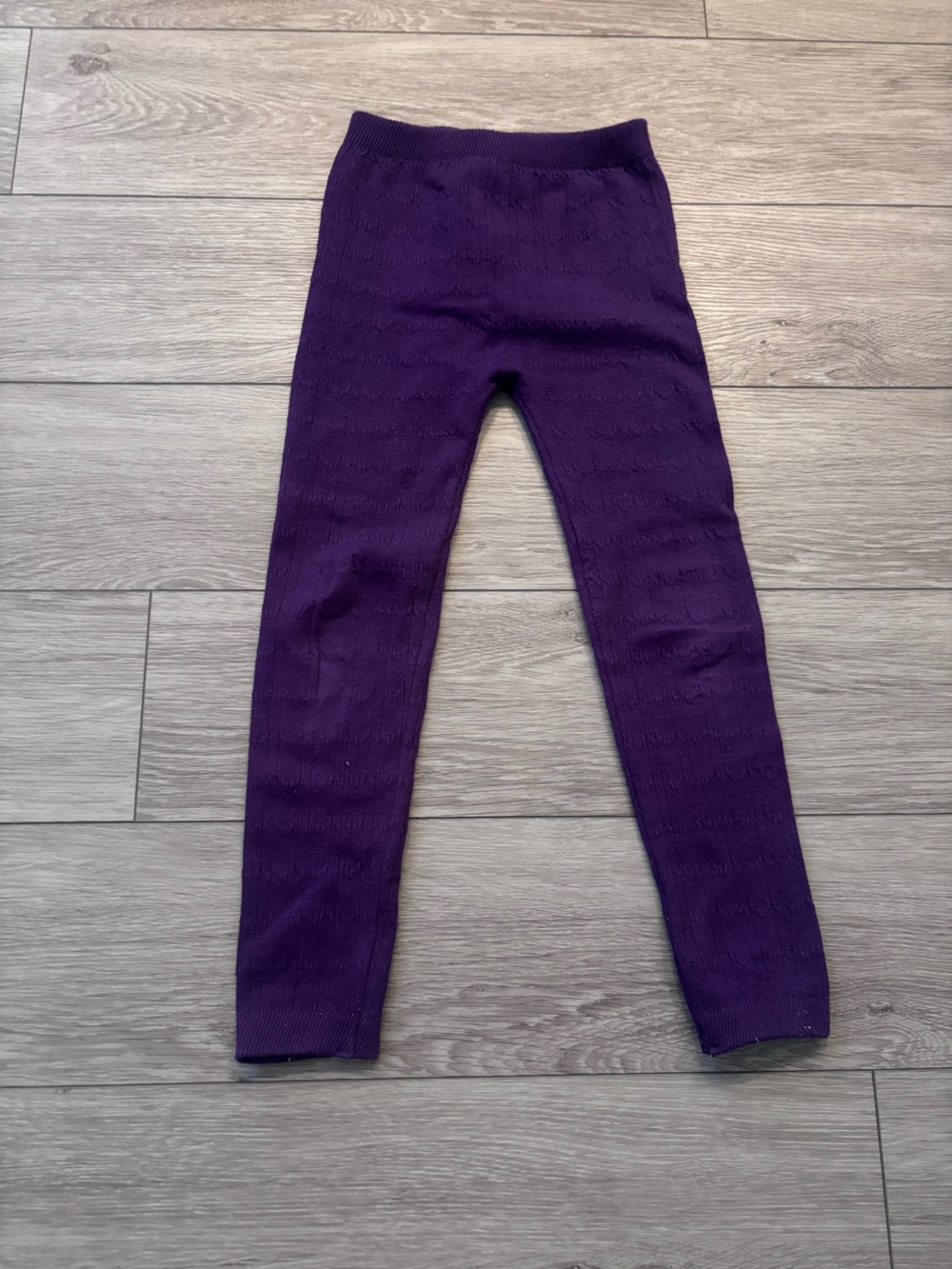 George Deep Purple Ribbed Kids Leggings